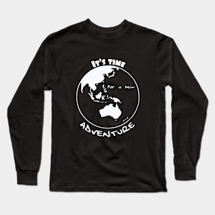 It's time for a new adventure with globe design Long Sleeve T-Shirt